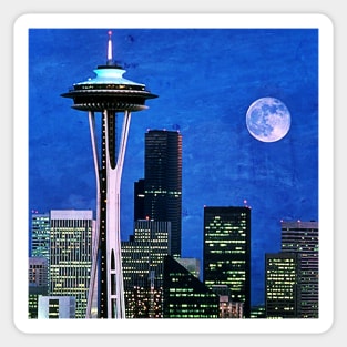 Blue Seattle Space Needle Sticker